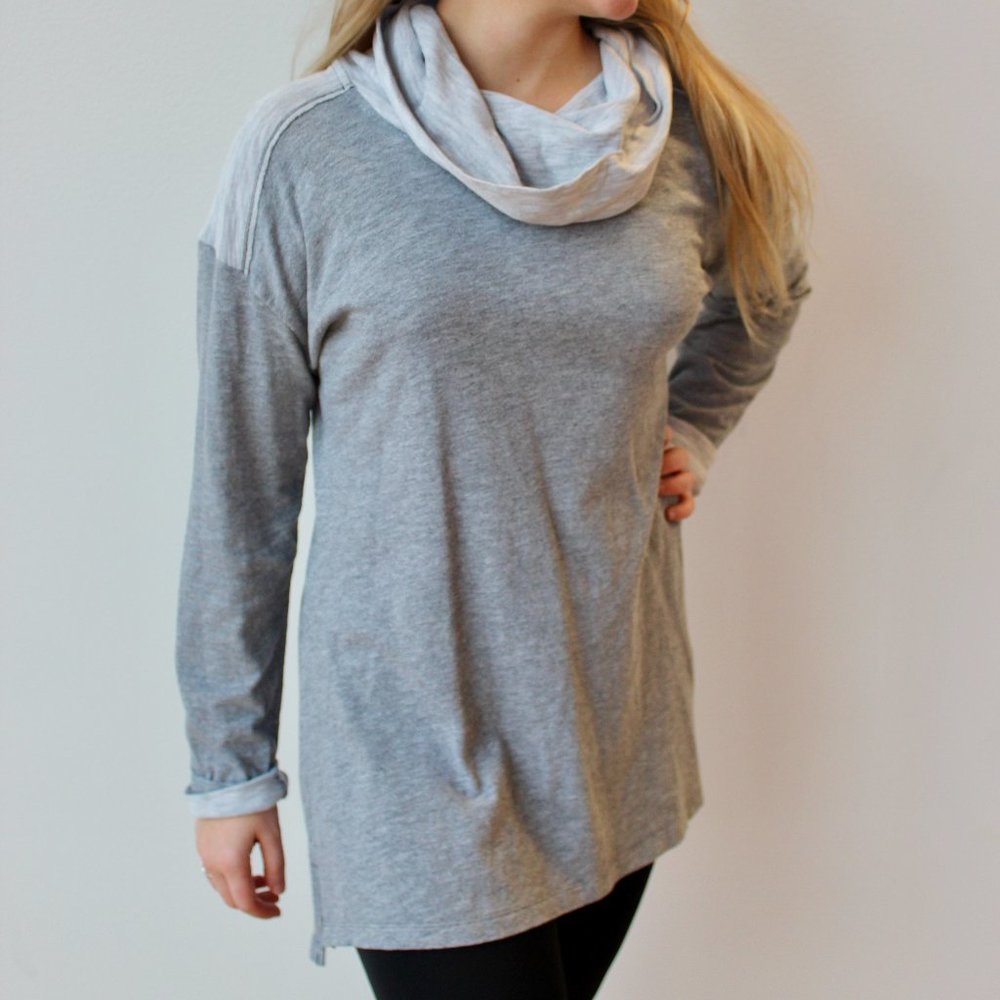 Columbia Cowl Neck Sweatshirt - Heather Grey